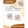 Suplight 925 Sterling Silver October Birthstone Earrings Pink Tourmaline CZ