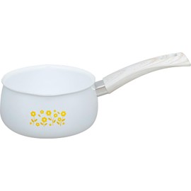 Wahei Freiz RB-2862 Milk Pan, 6.3 inches (16 cm), Induction Gas, Single Handle, Ceramic Treatment, Enameled Finish, White, Showa Retro