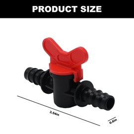 10 Pack 1/2 Inch Drip Irrigation Barbed Ball Valve, 16mm Drip Irrigation Tubing Shut off Valve for Garden Aquarium