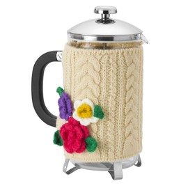 Flower Corsage Knitted Cafetiere Cosy