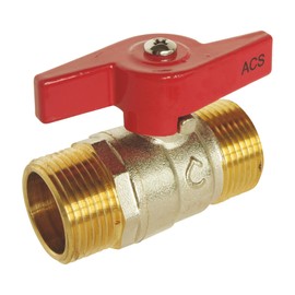 SOMATHERM FOR YOU - Double ball valve male 12/17 - butterfly lever - standard passage - reinforced seal with 2 O-rings.