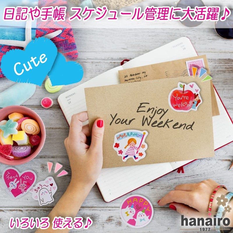 hanairo Flake Seals, Bulk Set of 100, Notebook, Diary, Album,