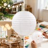 5 Pack 12 Inch White Round Paper Lanterns Chinese Japanese