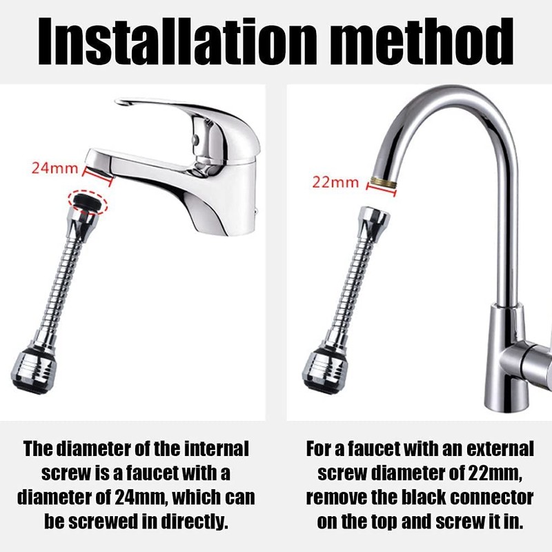 Yizunnu Flexible 360 Degree Kitchen Faucet Pressure Sprayer Tap Replacement