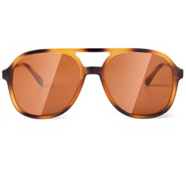 piscm Retro Aviator Sunglasses for Women Men Classic 70s Tinted Trendy Square Double Bridge Sun Glasses(Brown Tortoise/Brown)