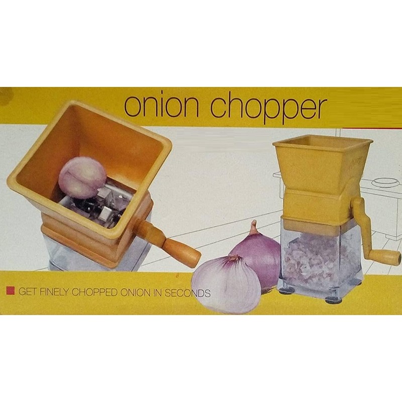 Manual Vegetable Chopper with Hand Crank, Multi-Purpose Kitchen Cutter for