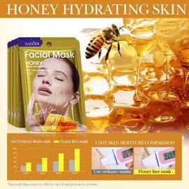 Facial Sheet Mask Set, 7 Natural Fruit Extracts, Moisturising and Nourishing, 7 Pieces