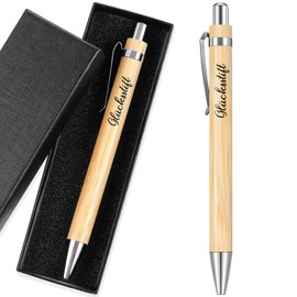 Tenare Thank You Gifts Ballpoint Pen Gifts Wooden Ballpoint Pen with Saying Quotes Retractable Ballpoint Pen with Gift Box Lucky Pen for Colleagues Teachers Guests (Lucky Pen)