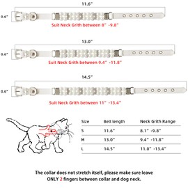 KUDES Dog Cat Pearl Collars with Crystal Rhinestone Diamond Décor, Adjustable Cute Fashion Pet PU Leather Collars Necklace for Small Dog Pets Wedding Birthday Party