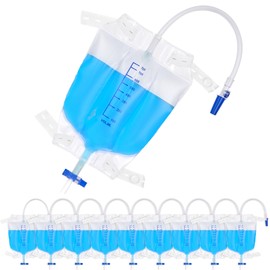 Dedsio Urine Drainage Bags Catheter Leg Bags for Men,10 Pack 750ML Urinary Bags with Flocking Surface, Anti-Reflux Valve, Adjustable Cloth Straps,Easy Drainage Flip Design