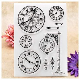 Kwan Crafts Clock Clear Stamps for Card Making Decoration and DIY Scrapbooking
