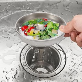 ELAORY 2 Pack Sink Drain Strainer, Kitchen Sink Drain Strainer Stopper, Kitchen Sink Drain Stopper, 2-in-1 Stainless Steel Spring Clip Kitchen Sink Basket Strainer for Standard Drains(3-1/2 Inch)