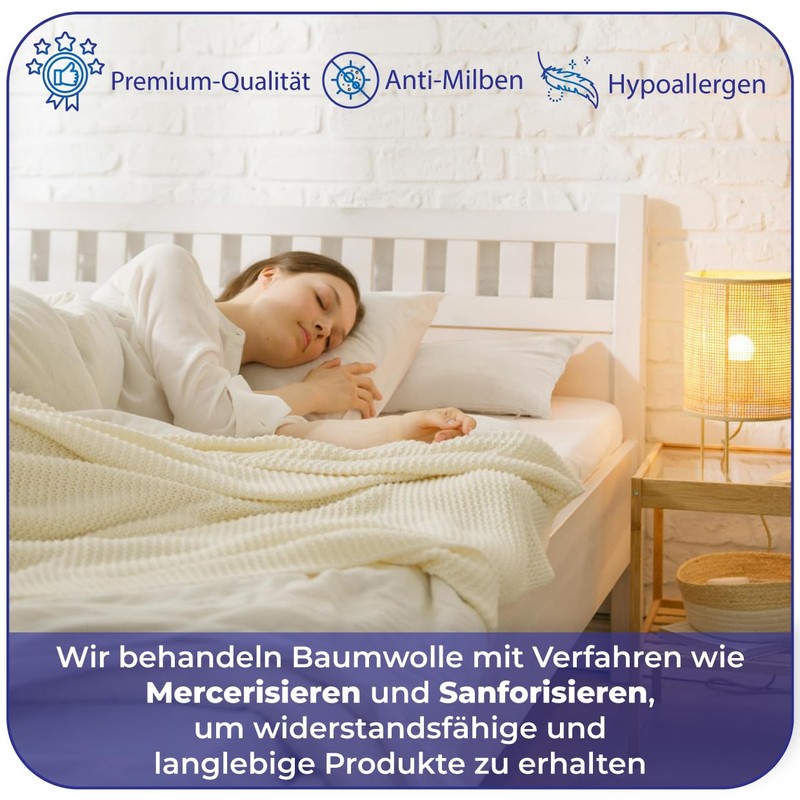 BLUZIMAN® - Fitted Sheet 135 x 200 400 Thread Count,