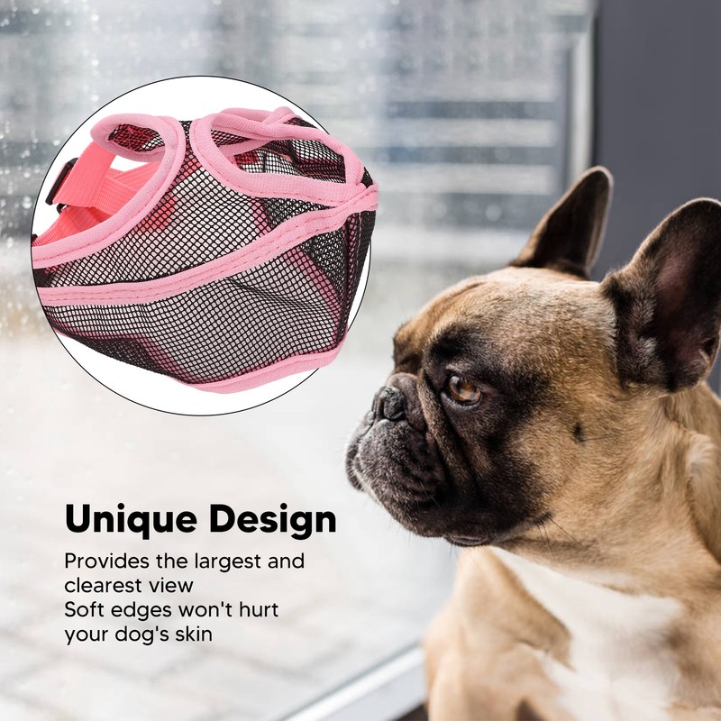 Short Snout Dog Muzzle Adjustable Breathable Prevent Biting Chewing Dog