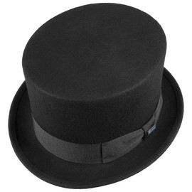 Lipodo Top Hat Black Felt Hat for Men and Women – Wool Felt Hat Made in Italy – Wedding Hat with Grosgrain Ribbon – Hat Summer/Winter – Top Hat Made of Felt, black