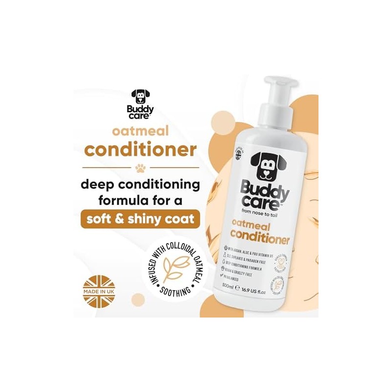 Buddycare Acondicionador De Avena para Perros(16.90 Oz) Elaborado con Aloe