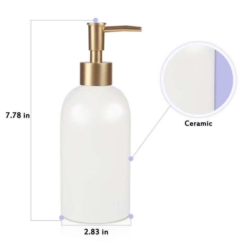 Natheeph 14OZ Ceramic Soap Dispenser Ceramic Soap Pump Dispenser Can