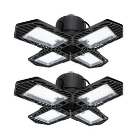ELIVERN 100W LED Garage Lights,10000 Lumens Daylight LED Light,Deformable Garage Ceiling Lights, E26/E27 LED Shop Light for Workshop, Basement and Warehouse(2PACK)