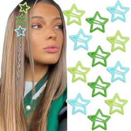 NAISKA- Pinzas para el cabello con forma de estrella Y2K: recibirás un paquete que incluye 12 pinzas para el cabello con forma de estrella (3 colores) y horquillas a presión. Los accesorios para el ca