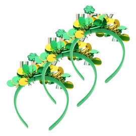 Baluue 3pcs Headband Irish Headwear Patrick Headbands St. Patty's Headband Irish Headbands Stock Pot Handle Hat Headbands Patrick Headwear Headband for Photo Prop Green Cloth