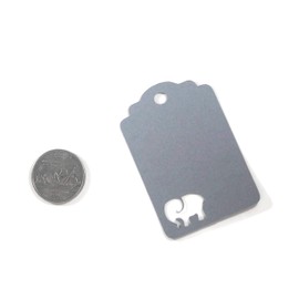 Thank Your for Showering Our Little Peanut Baby Shower Favor Tags with Elephant Cut Out, Set of 12 (Grey)
