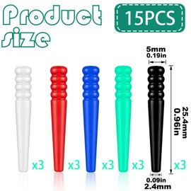 MFCGHXR 15 Pieces Plastic Cribbage Pegs Tapered Board Pegs Replacement for Cribbage Traditional Board Game, 3 Piece of Each Color(5 Colors)