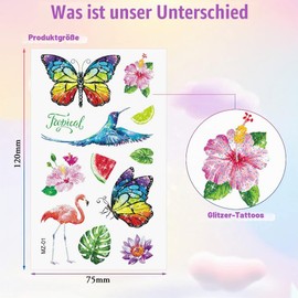 ACWOO Unicorn Tattoos - Glitter Tattoo Set, 250+ Temporary Children's Tattoos for Sticking, Unicorn Gifts for Children's Birthday, Small Gifts