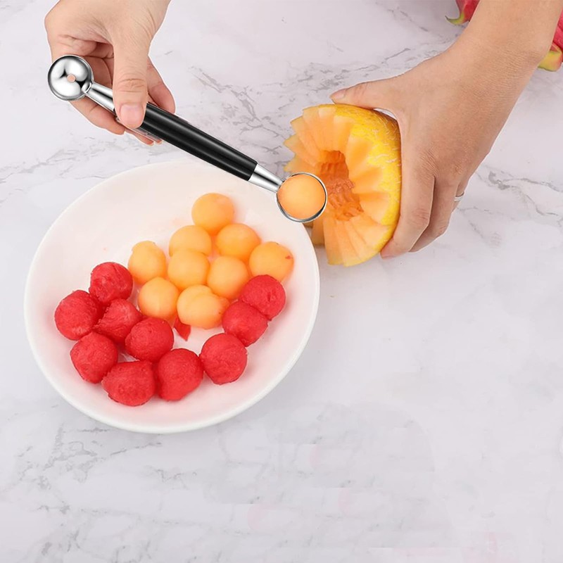 JYTDBCS 2 PCS Double Sided Melon Baller, Round Melon Balls