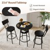 Zevemomo 3 Pieces Round Bar Table Set, Small Dining Table