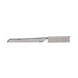 EMANUEL Yair Challah Bread Knife for Shabbat and Yom Tov | Ceramic Filigree Decorated Handle (White NSR-1)
