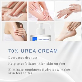 10.1 onzas – Crema de urea 70% más ácido salicílico 2% para pies secos agrietados, talones, rodillas, codos y manos, hidrata, suaviza y elimina callos