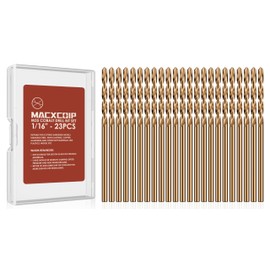 MACXCOIP 1/16" (23pcs) Cobalt Drill Bit Set, M35 High Speed Steel Jobber Length Drill Bit Kit for Hardened Metal, Stainless Steel, Cast Iron, Wood and Plastic, with Storage Case