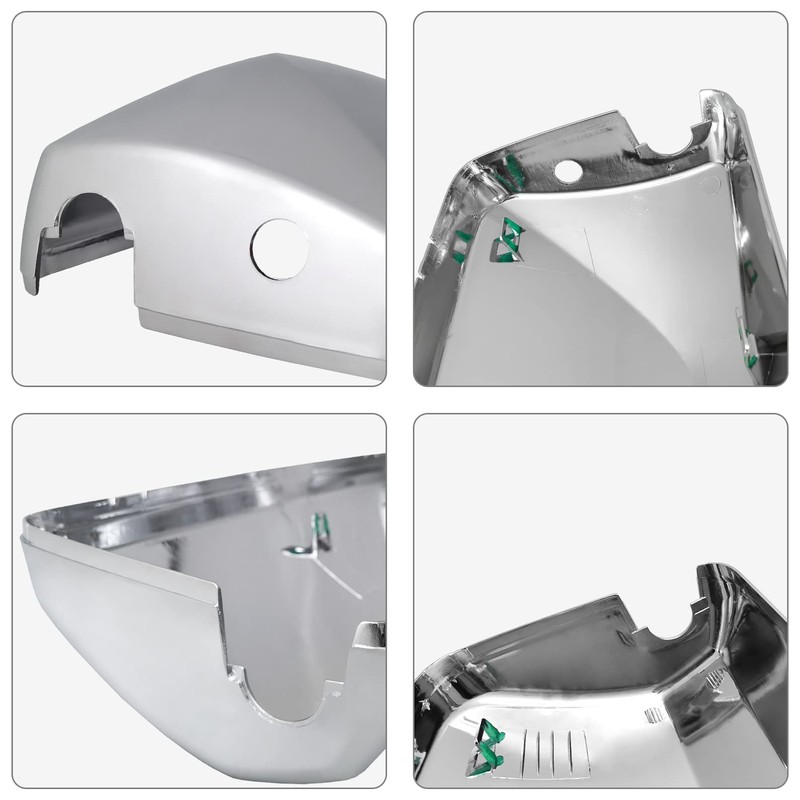 Grandroad Auto Chrome Door Mirror Covers Pair Set Compatible for