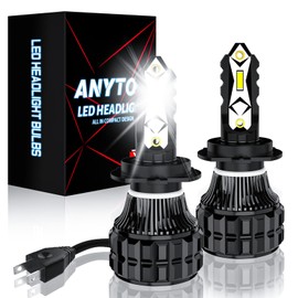 ANYTOP H7 Led Bombillas para Delanteros Faros,160W 20000LM 6500K 500% Brillo Focos Kits de Conversión,Luz Alta Y Baja,Luces Antiniebla 2 Unidades