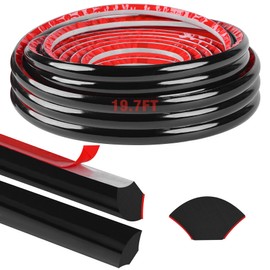 Miuwauer Flexible Quarter Round Molding Self Adhesive (Black, 19.7 Ft) Peel and Stick Flexible Corner Mold Trim Caulk Strip for Ceiling, Wall, Tile Edge, Countertop Cabinet Edge