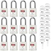 BOZZYS Lockout Tagout Locks 12-Pack｜OSHA White Loto Locks Keyed Alike｜12
