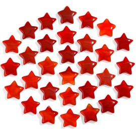 DUQGUHO 20 Pcs Red Carnelian Crystals Star Crystal Set Natural Healing Crystal Bulk Polished Stone Pocket Palm Protection Sacred Meditation Energy Reiki Balancing Gift