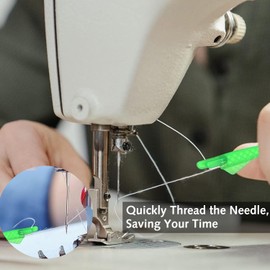 10Pcs Automatic Needle Threader Fish Mouth Sewing Machine Needle Threader Fish Mouth Needle Threader Tool for Sewing Needle Threader Sewing Machine Quick Sewing Threader Needle Tool(Green) (8, Grams)