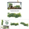 Green Artificial Plant Fake Leaves Aquarium Fish Tank Reptile Terrarium