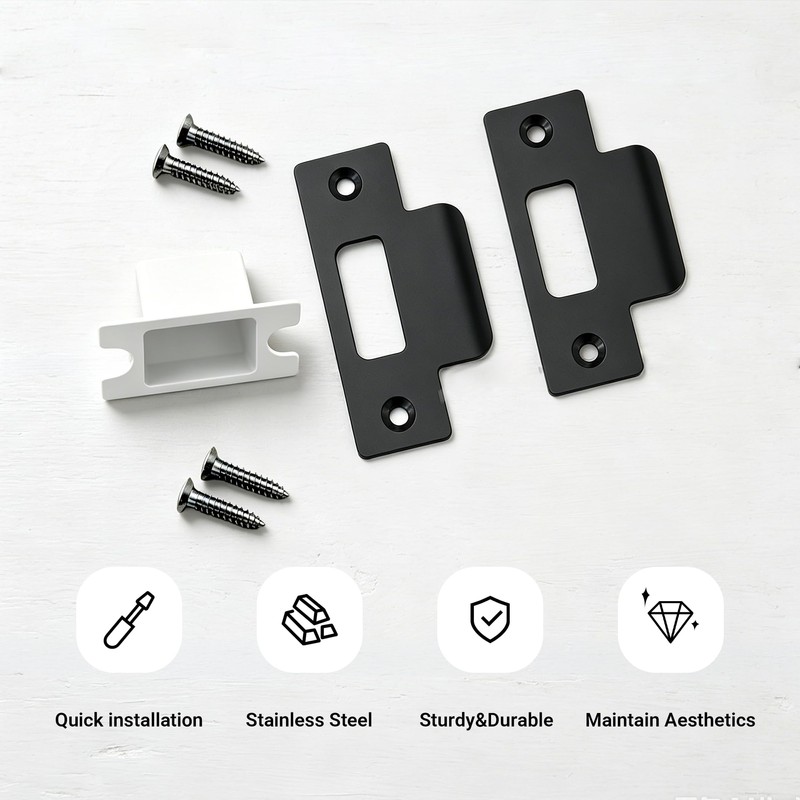 T-Strike Door Strike Plate, Stainless Steel Strike Plates for Interior