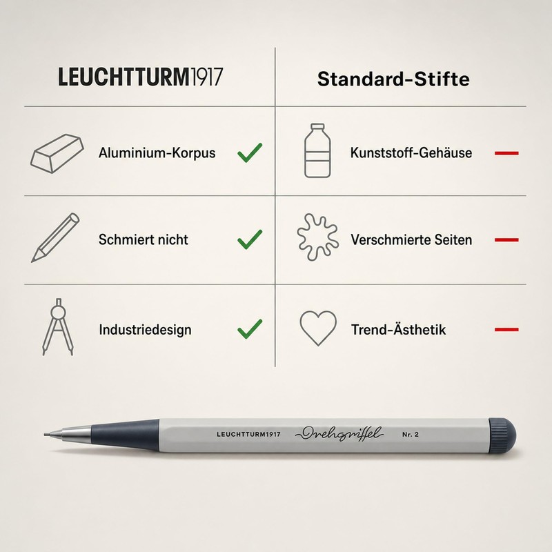 Leuchtturm1917 Rotary Pencil No. 2 Mechanical Pencil, 0.7 mm, Light