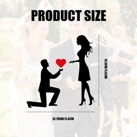 HQRNYP Proposal Car Sticker Decal, Bumper Stickers, Kneel on One Knee Marriage Proposal Decals, Universal Romantic Personality Car Rear Windshield Accessories Fit for Wall Mirror Laptop (Black)