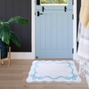 SHIYUE Scalloped Bow Bathroom Mat, Coquette Cute Non Slip Rug