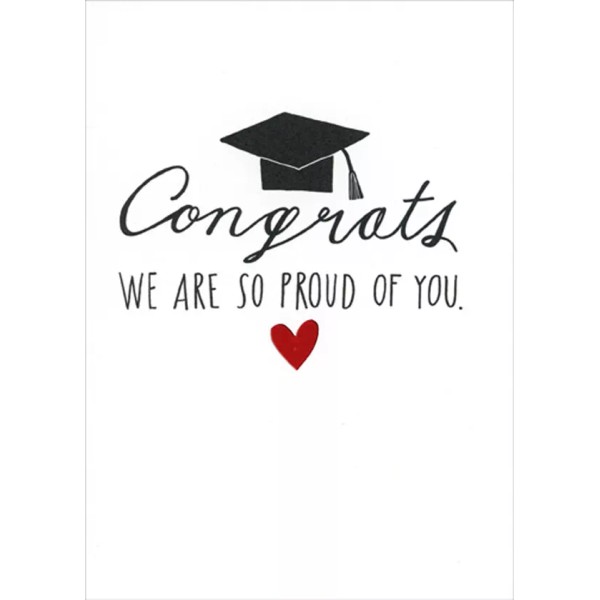 RSVP Black Cap Red Foil Heart So Proud of You