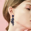 JeanBeau Large Blue Crystal Wedding Bridal Earrings for Women -