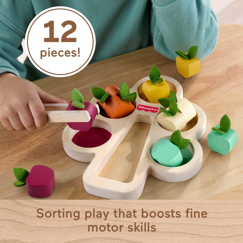 Fisher-Price Wood Montessori Toy Sorting Tree, Wooden Learning Activity Puzzle