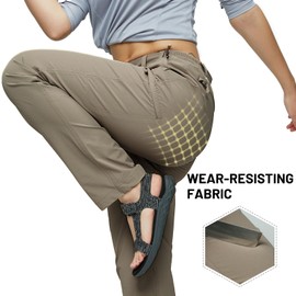 MIER Women's Quick Dry Cargo Pants Lightweight Tactical Hiking Pants with 6 Pockets, Stretchy and Water-Resistant, Rock Grey, 12