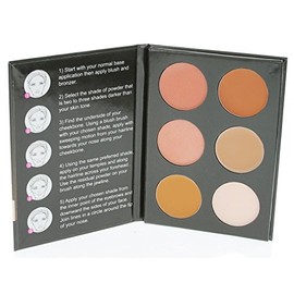 Cameo Cosmetics 6 Shades Contour Kit, Dark Colors, Sleek Makeup Palette For Highlighting and Contouring, Step By Step Instructions Included