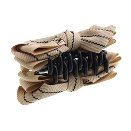 Vingtaine H7222-BK- Stitching, Striped, Mixed Ribbon Hair Claw Simple, Office, Daily Use, Easy Bulk Hair Accessories,