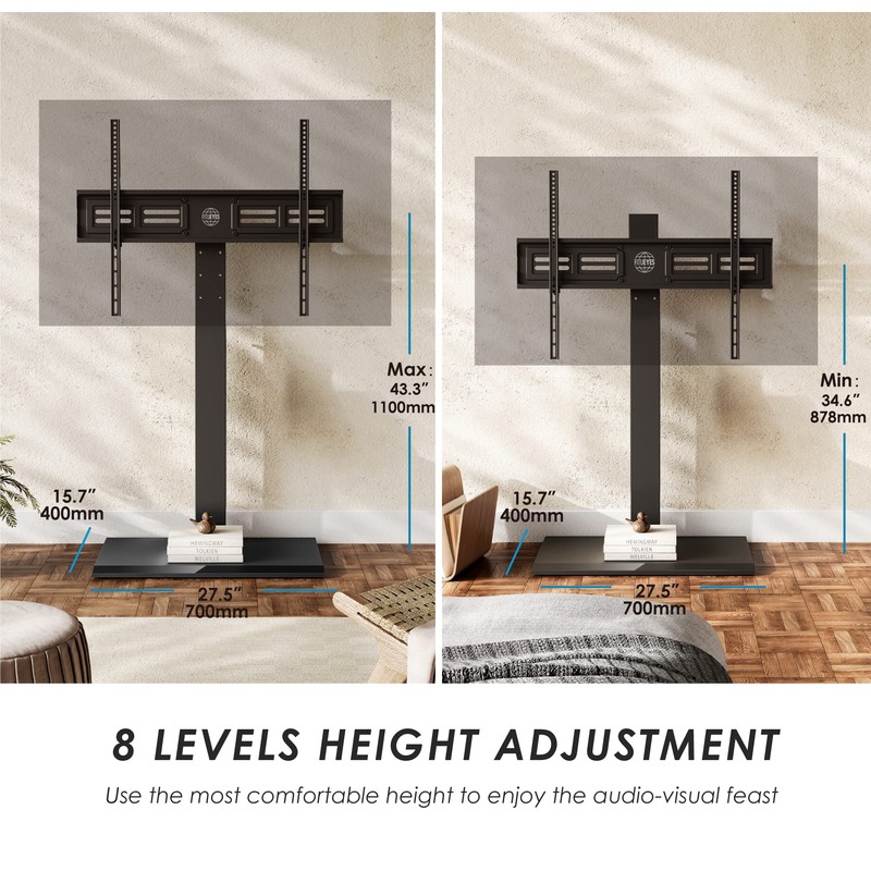 FITUEYES Iron Base Universal Floor TV Stand with Swivel Mount